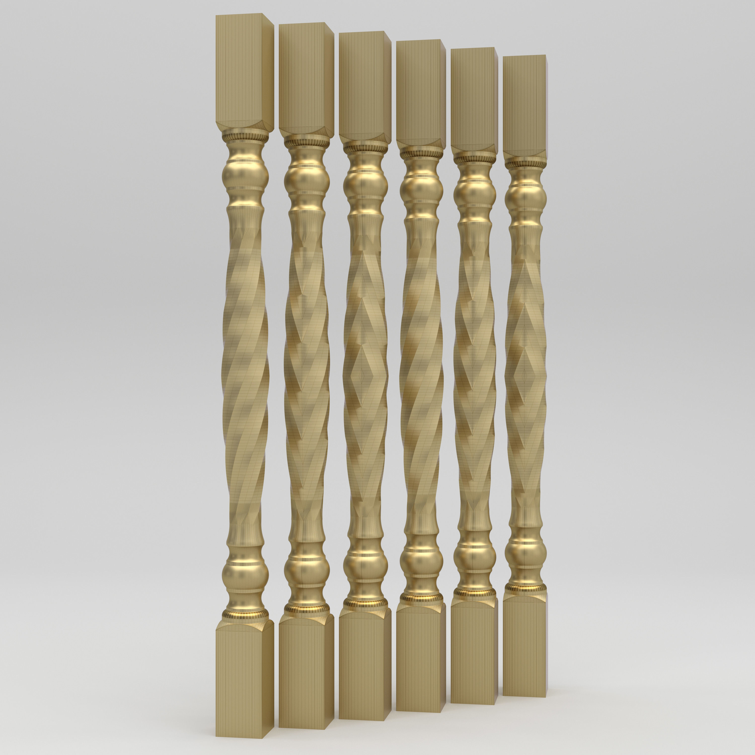 Carved Baluster 3D model_2