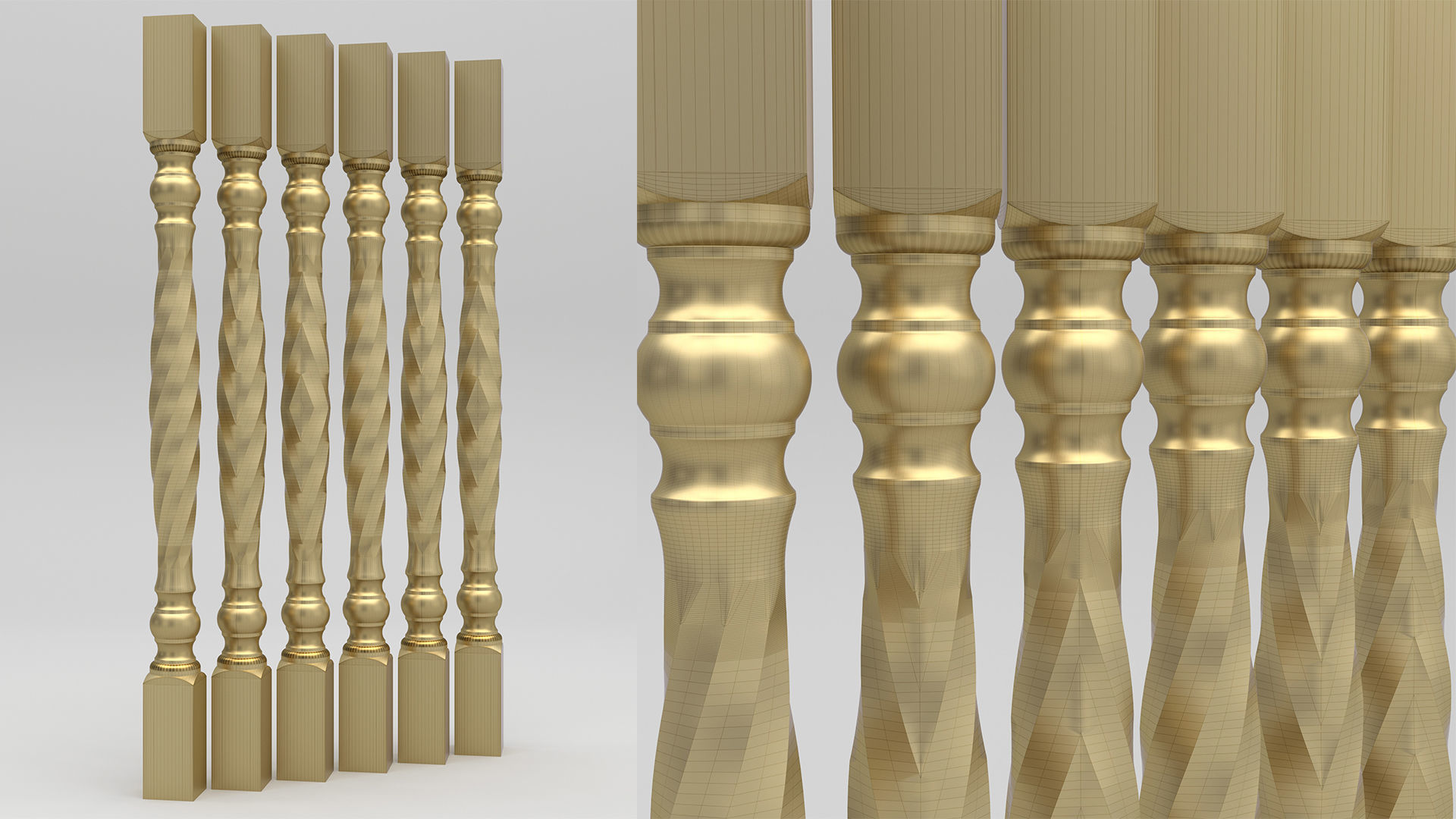 Carved Baluster 3D model_1
