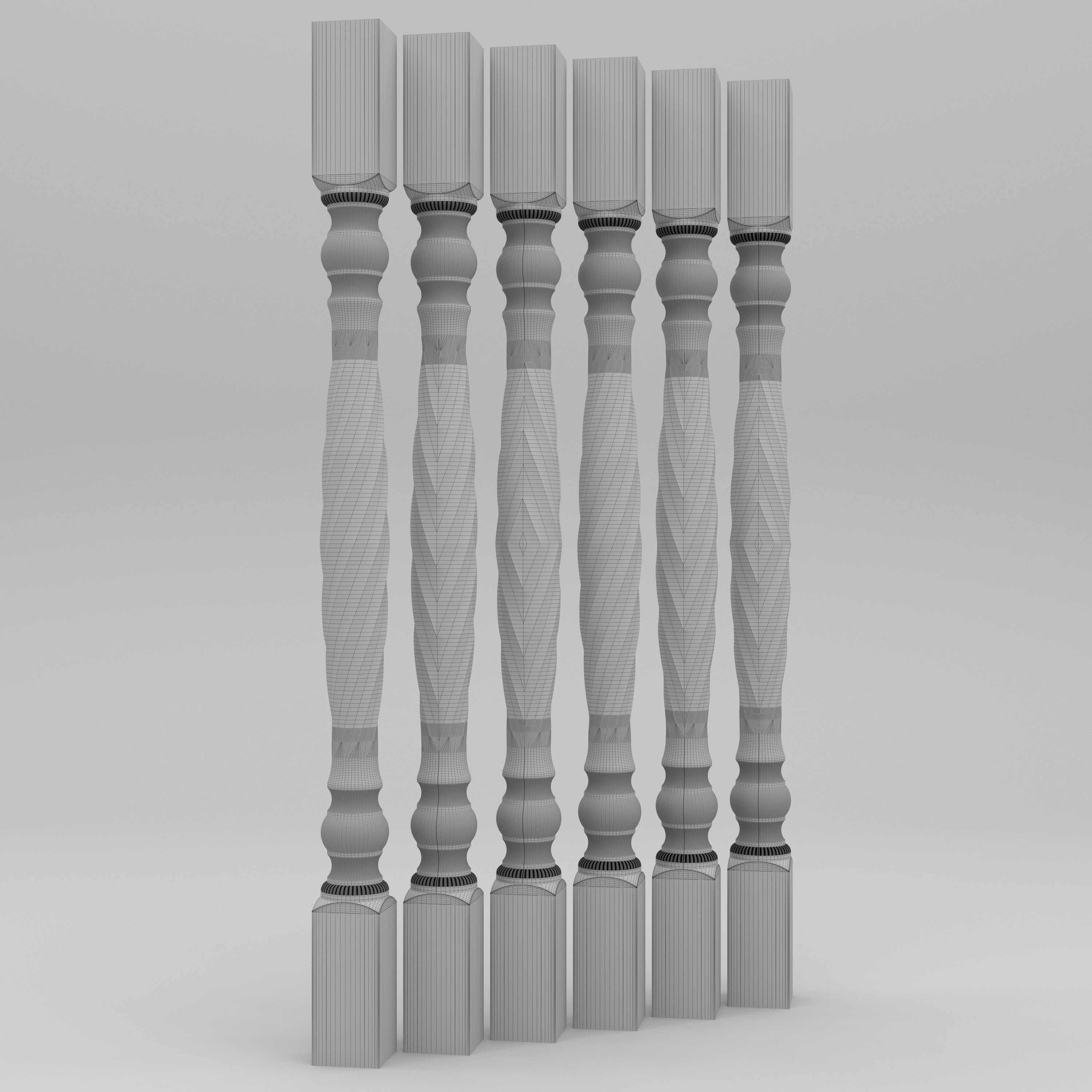 Carved Baluster 3D model_5