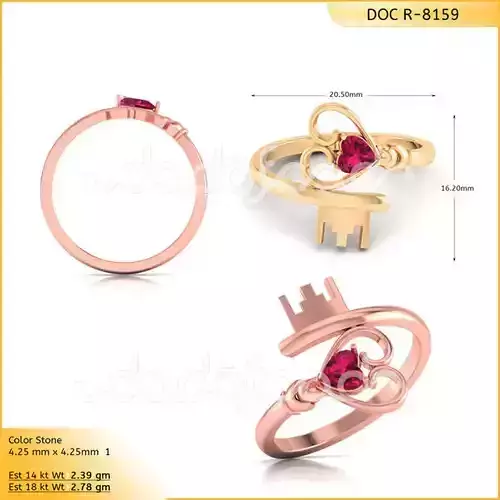 DIAMONDS RING -WITH HEART DOC-R8159
