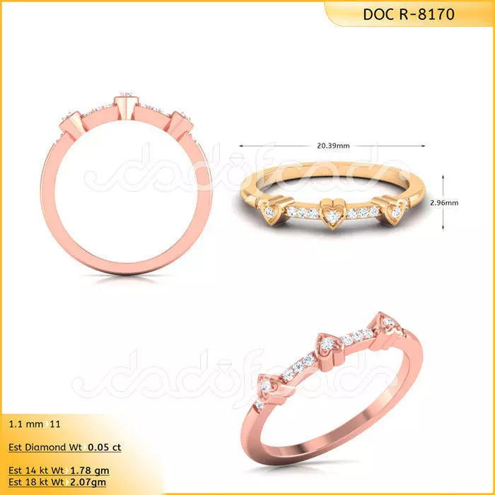 DIAMONDS RING -WITH HEART DOC-R8170 3D print model_0