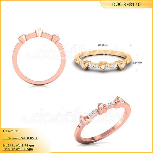 DIAMONDS RING -WITH HEART DOC-R8170 3D print model