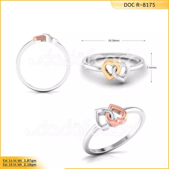 DIAMONDS RING -WITH HEART DOC-R8175 3D print model