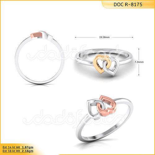 DIAMONDS RING -WITH HEART DOC-R8175 3D print model