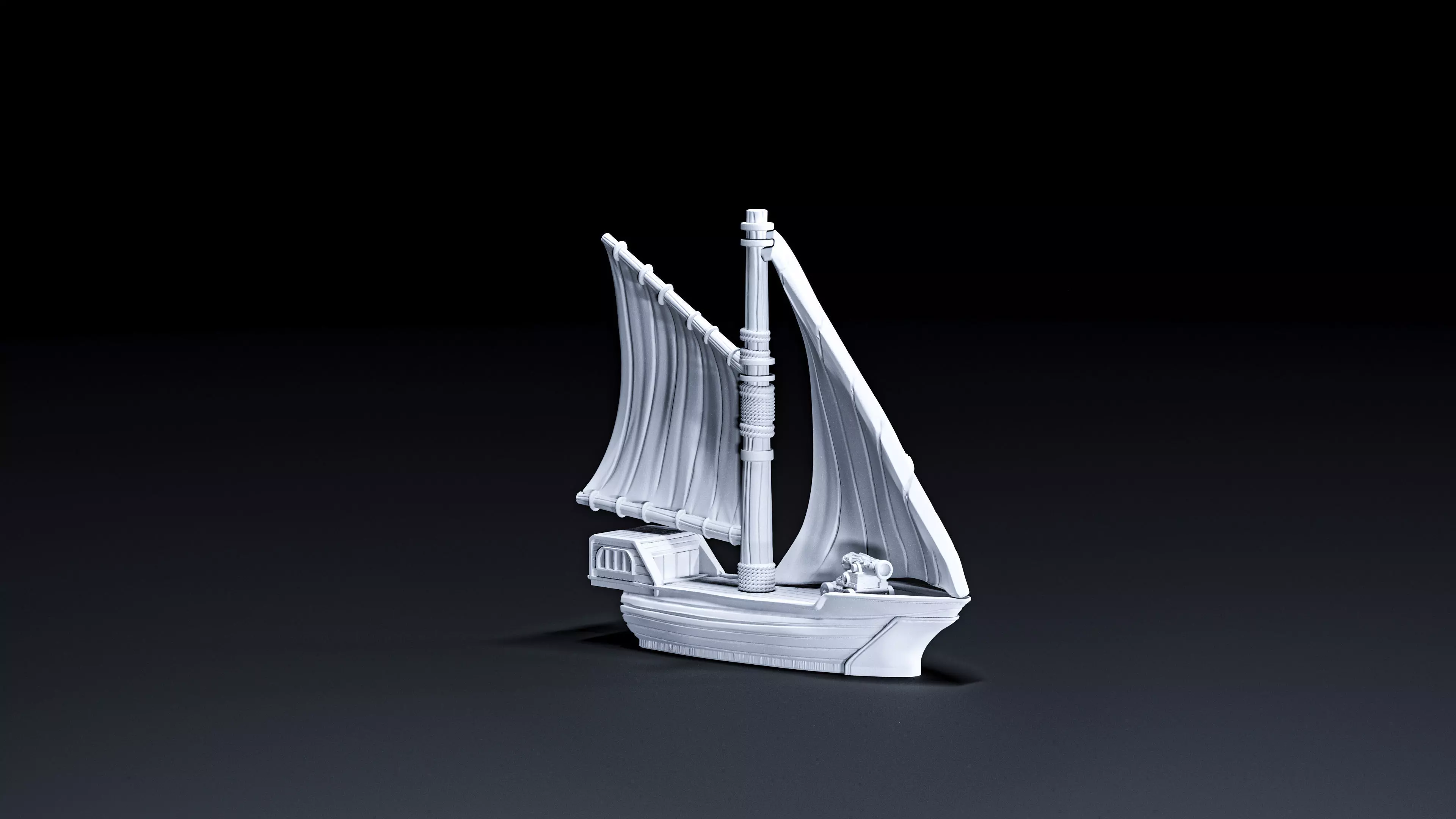sloop ship 3D print model_0
