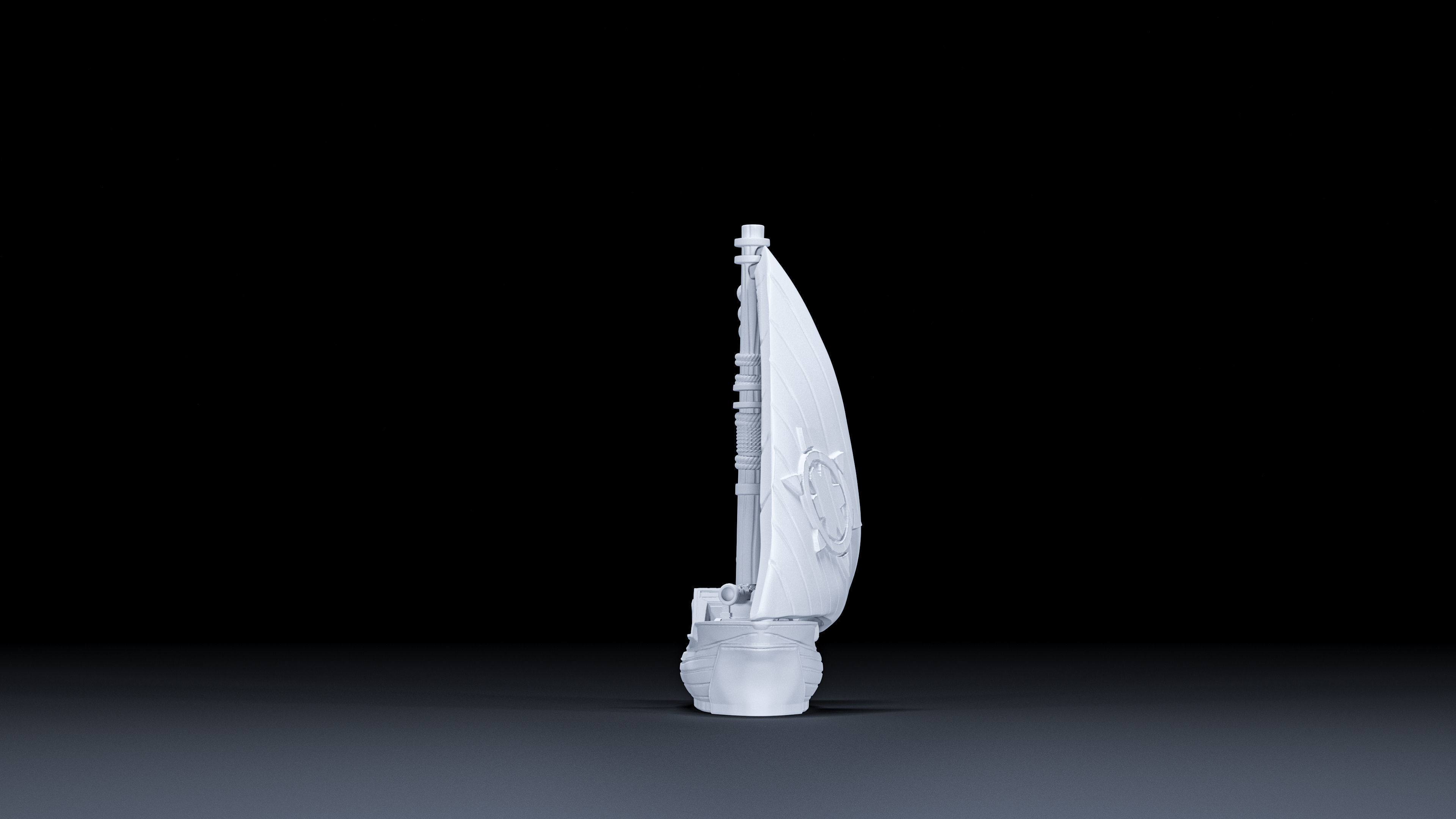 sloop ship 3D print model_3