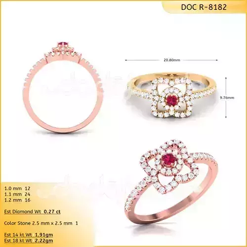Light Weight Yellow Gold Diamond Ring DOC-R8182