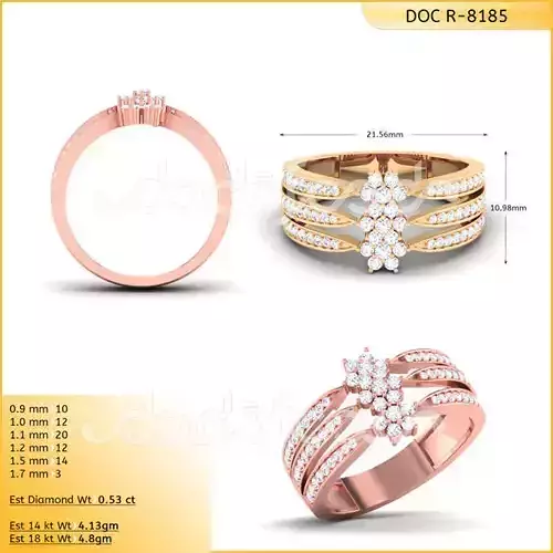 Light Weight Yellow Gold Diamond Ring  DOC-R8185