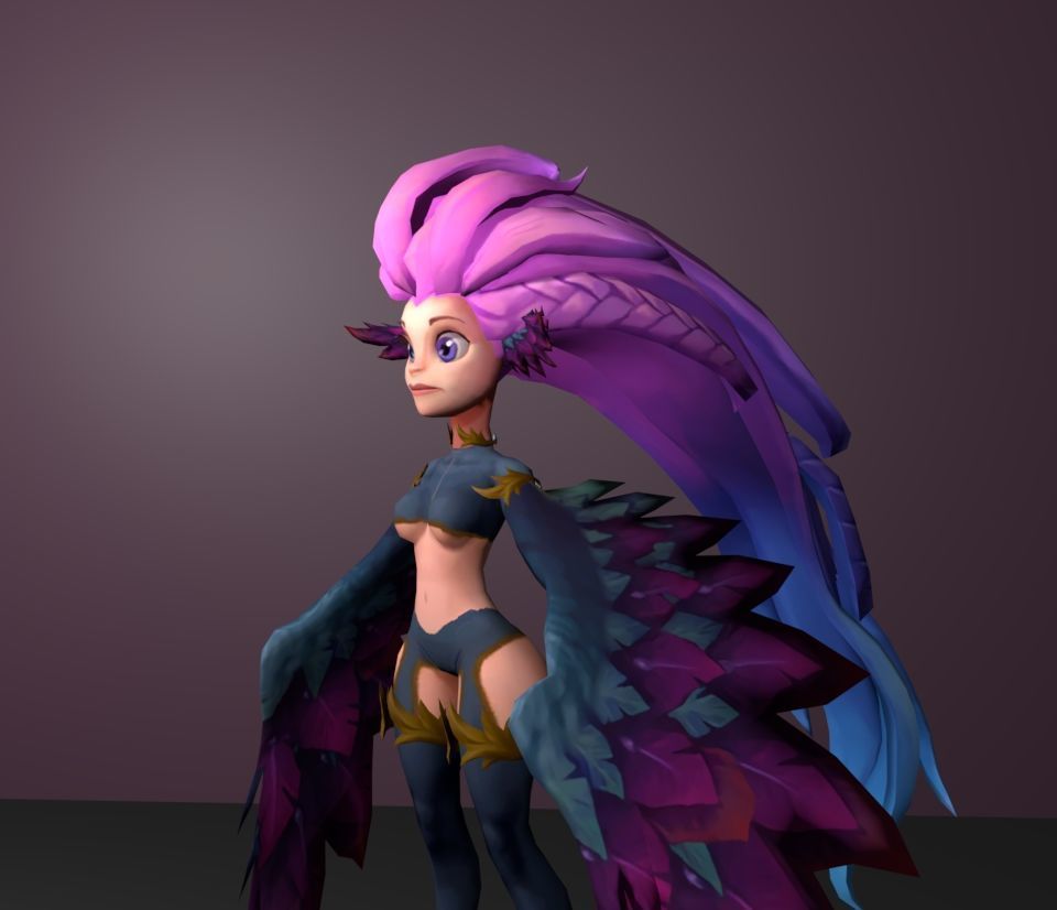 zoe harpy 3D model_2
