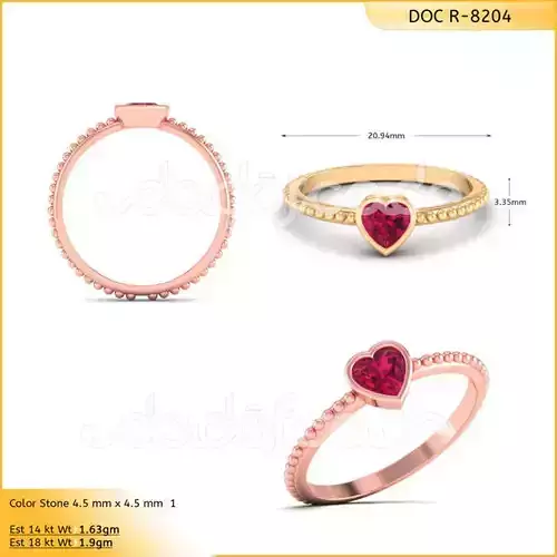 DIAMONDS RING -WITH HEART DOC-R8204