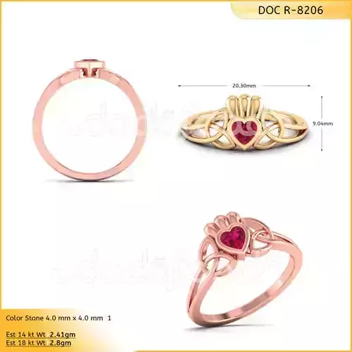 DIAMONDS RING -WITH HEART DOC-R8206