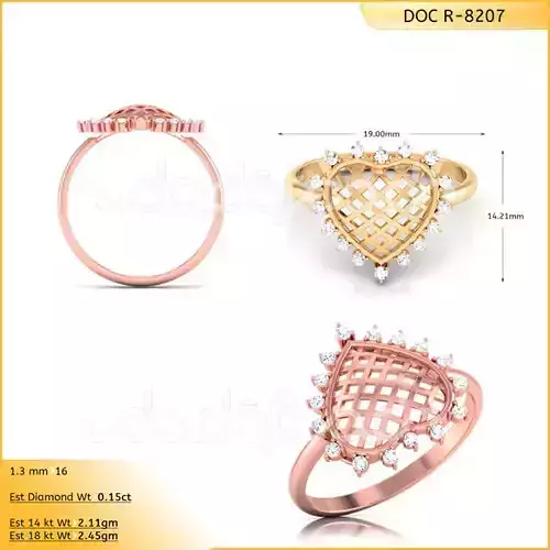 DIAMONDS RING -WITH HEART DOC-R8207
