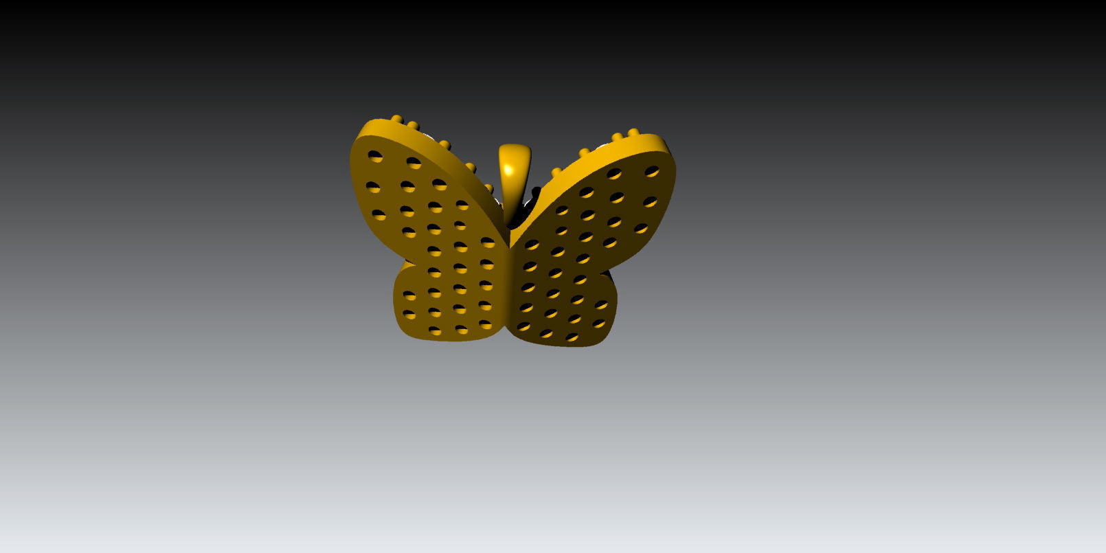 Butterfly diamond pendant  3D print model_3