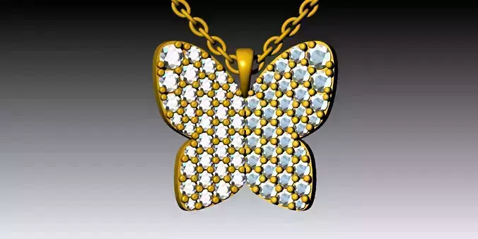 Butterfly diamond pendant 