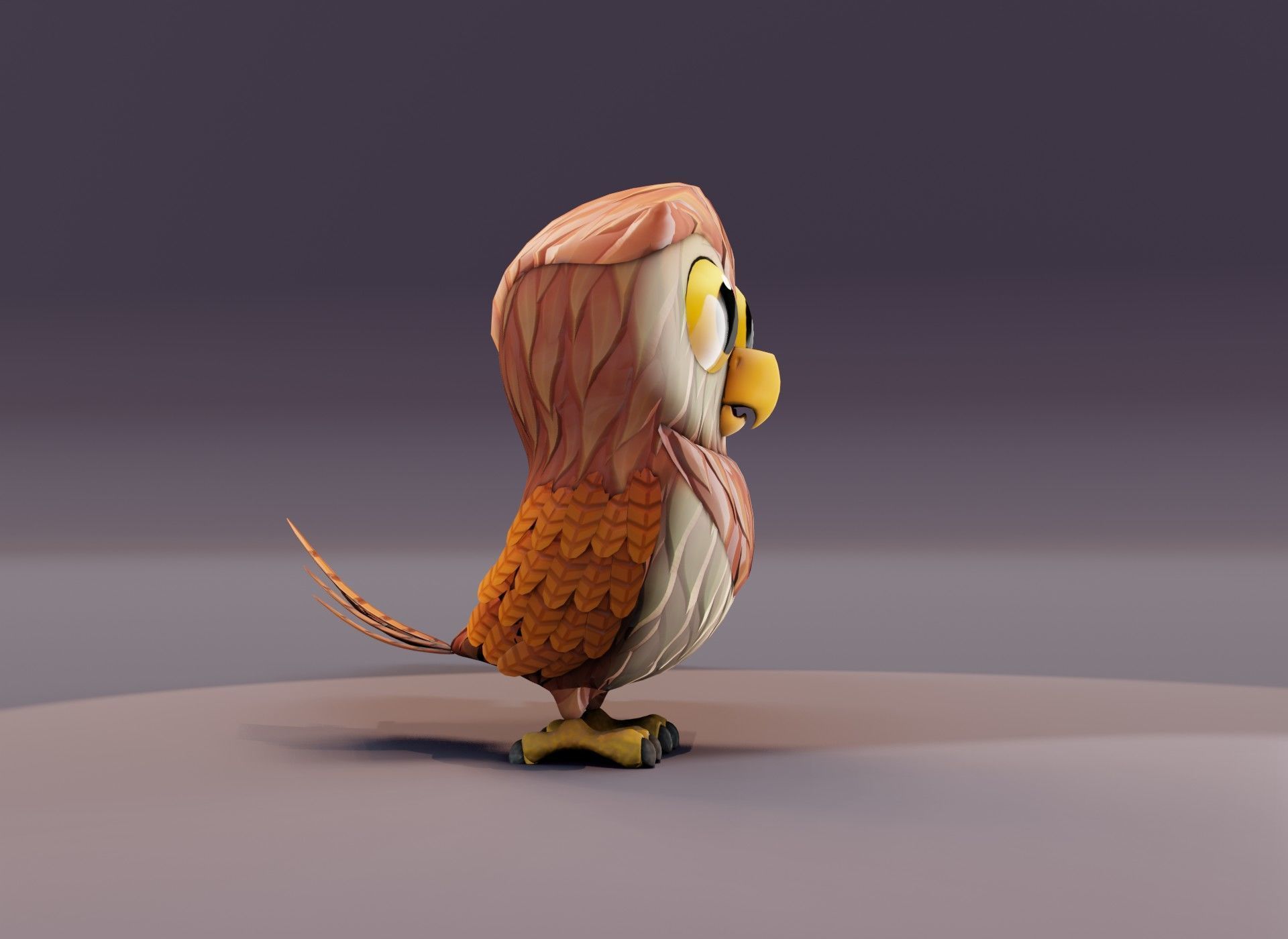 Cartoon Animated Owl and Ara Parrot 3D Model Collection Low-poly 3D model_34