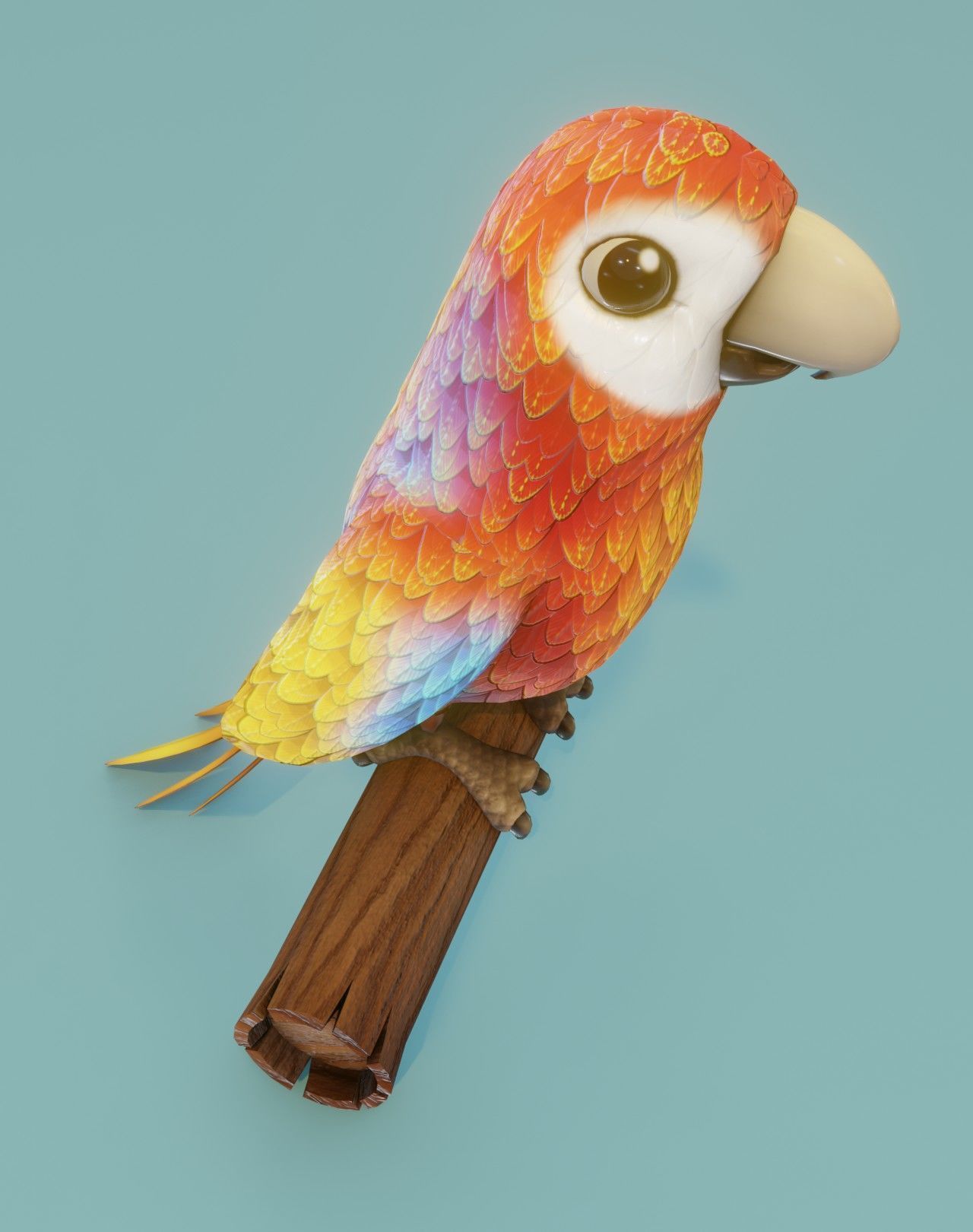 Cartoon Animated Owl and Ara Parrot 3D Model Collection Low-poly 3D model_18