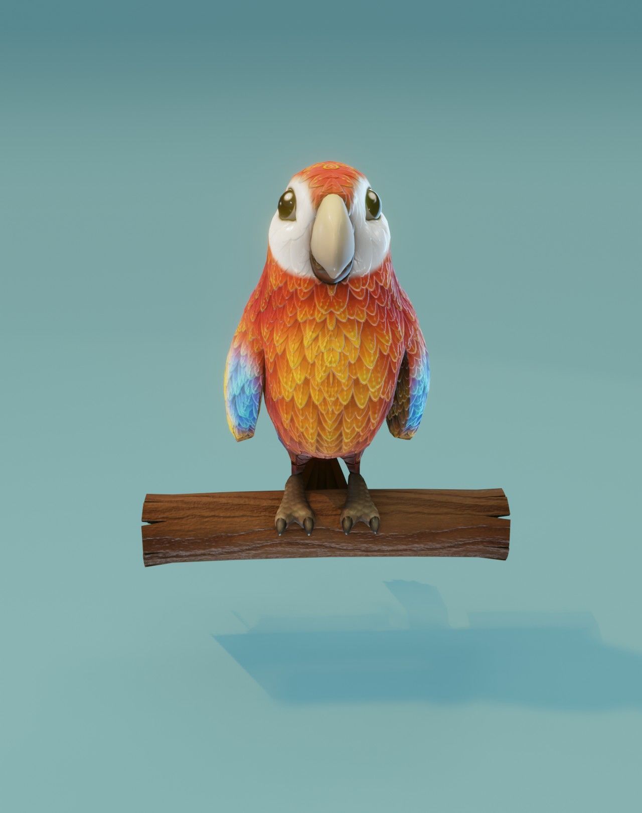 Cartoon Animated Owl and Ara Parrot 3D Model Collection Low-poly 3D model_5