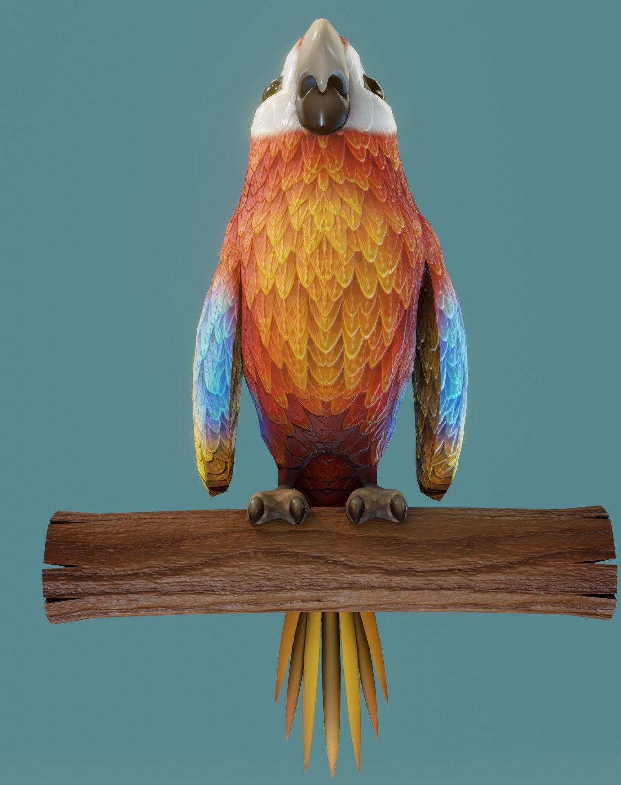 Cartoon Animated Owl and Ara Parrot 3D Model Collection Low-poly 3D model_19