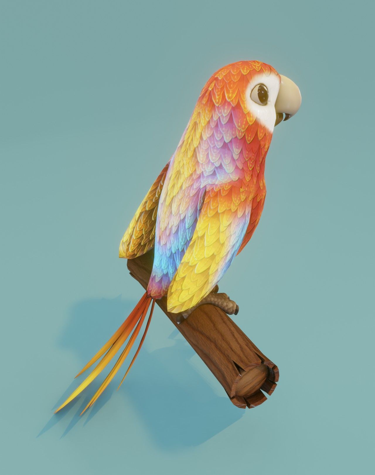 Cartoon Animated Owl and Ara Parrot 3D Model Collection Low-poly 3D model_15