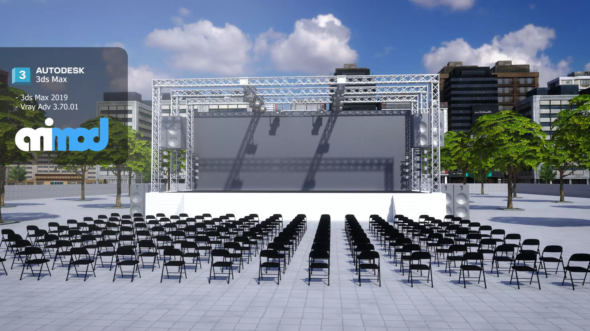 Outdoor Concert Stage 3D model