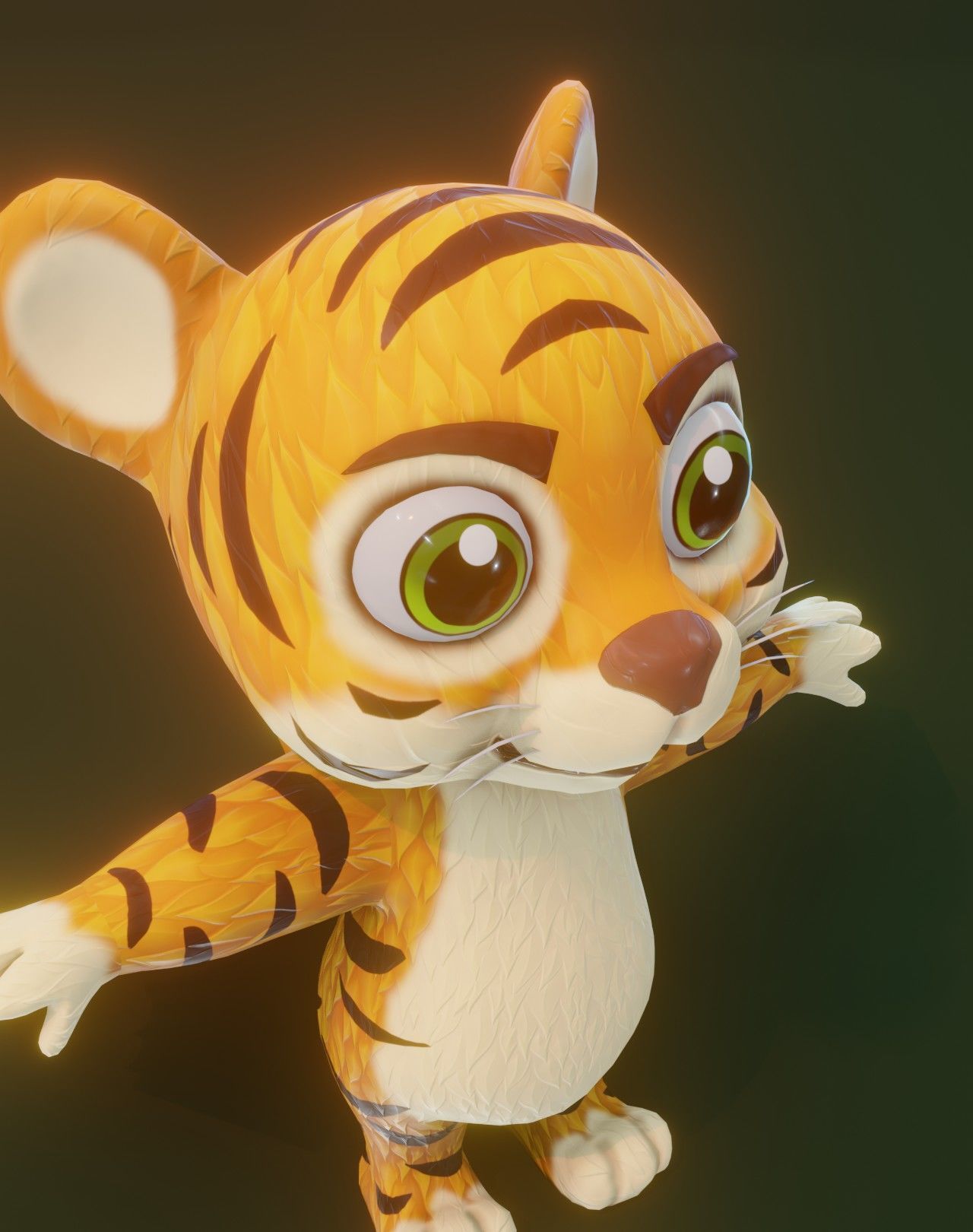 Cartoon Animated Frog and Tiger 3D Model Collection Low-poly 3D model_34