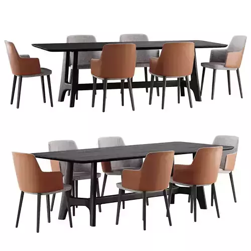 West Elm Tanner 96 inch Dining Table set