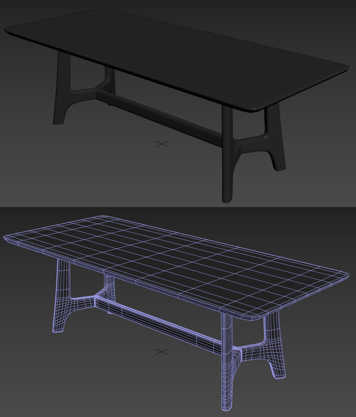 West Elm Tanner 96 inch Dining Table set 3D model_8