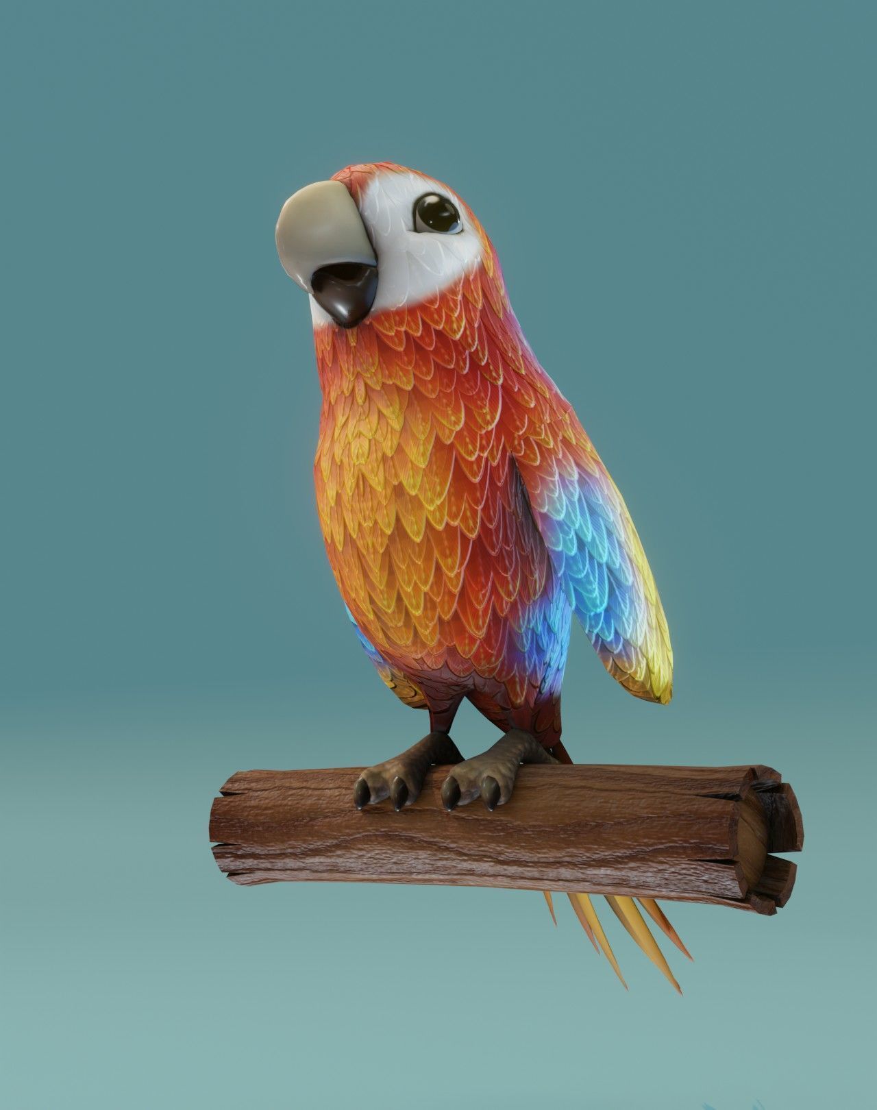 Cartoon Animated Ara Parrot and Rabbit 3D Model Collection Low-poly 3D model_11