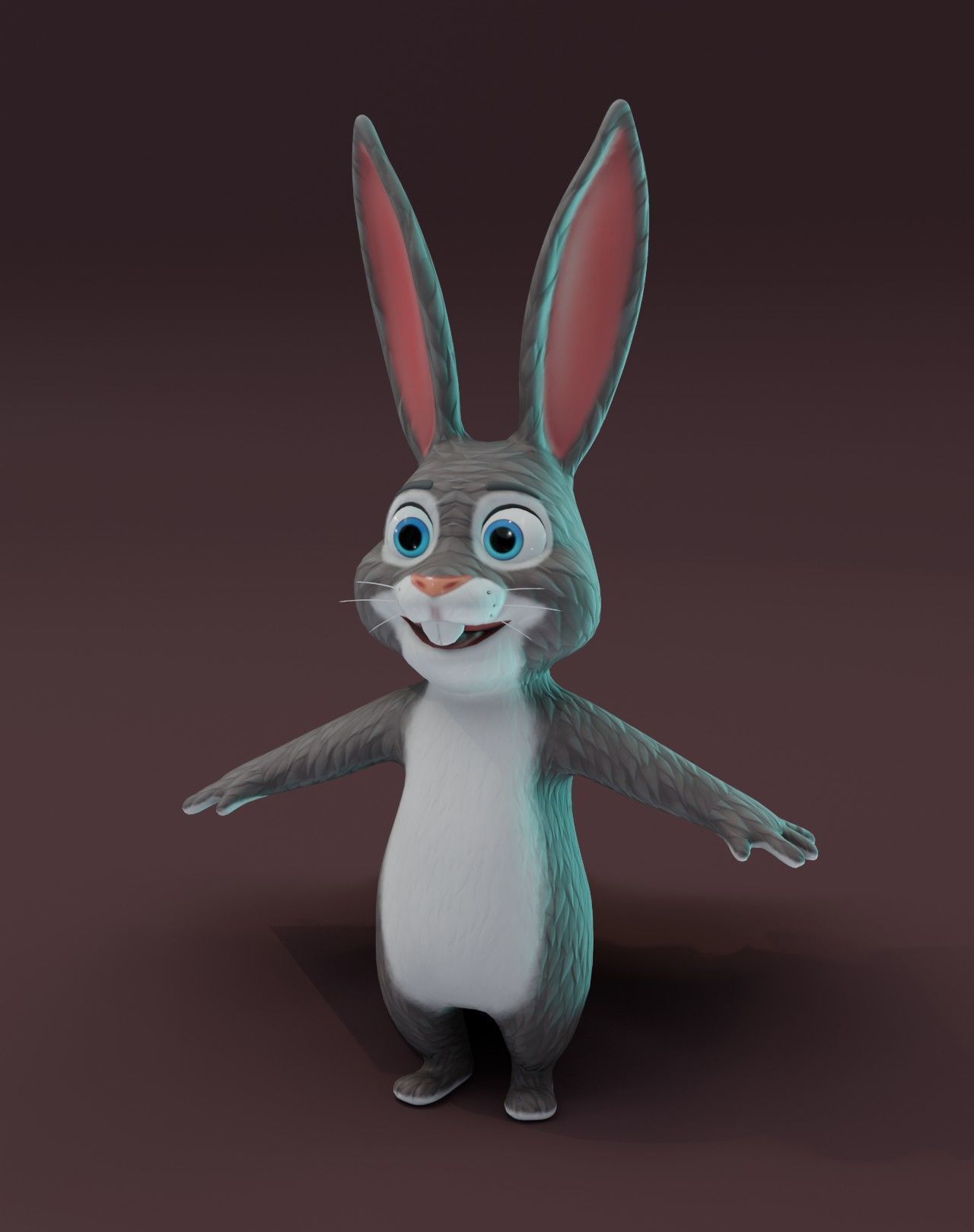 Cartoon Animated Ara Parrot and Rabbit 3D Model Collection Low-poly 3D model_24