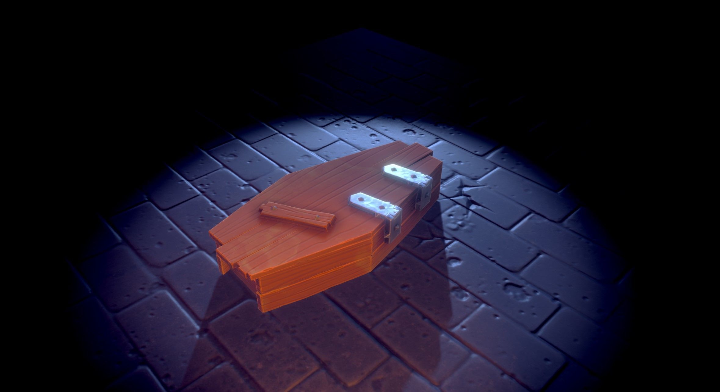 Stylized Coffin Low-poly 3D model_8