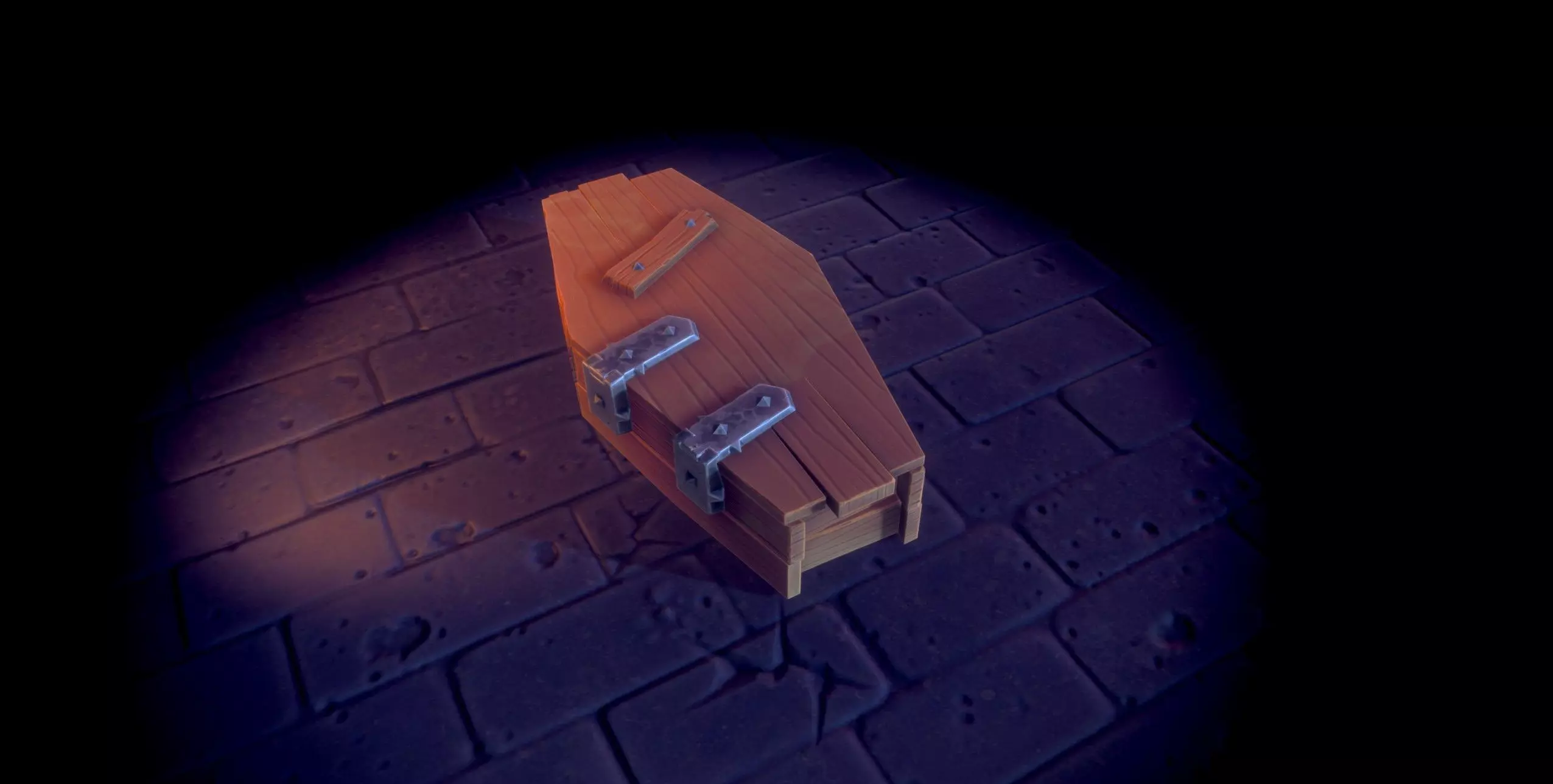 Stylized Coffin Low-poly 3D model_0