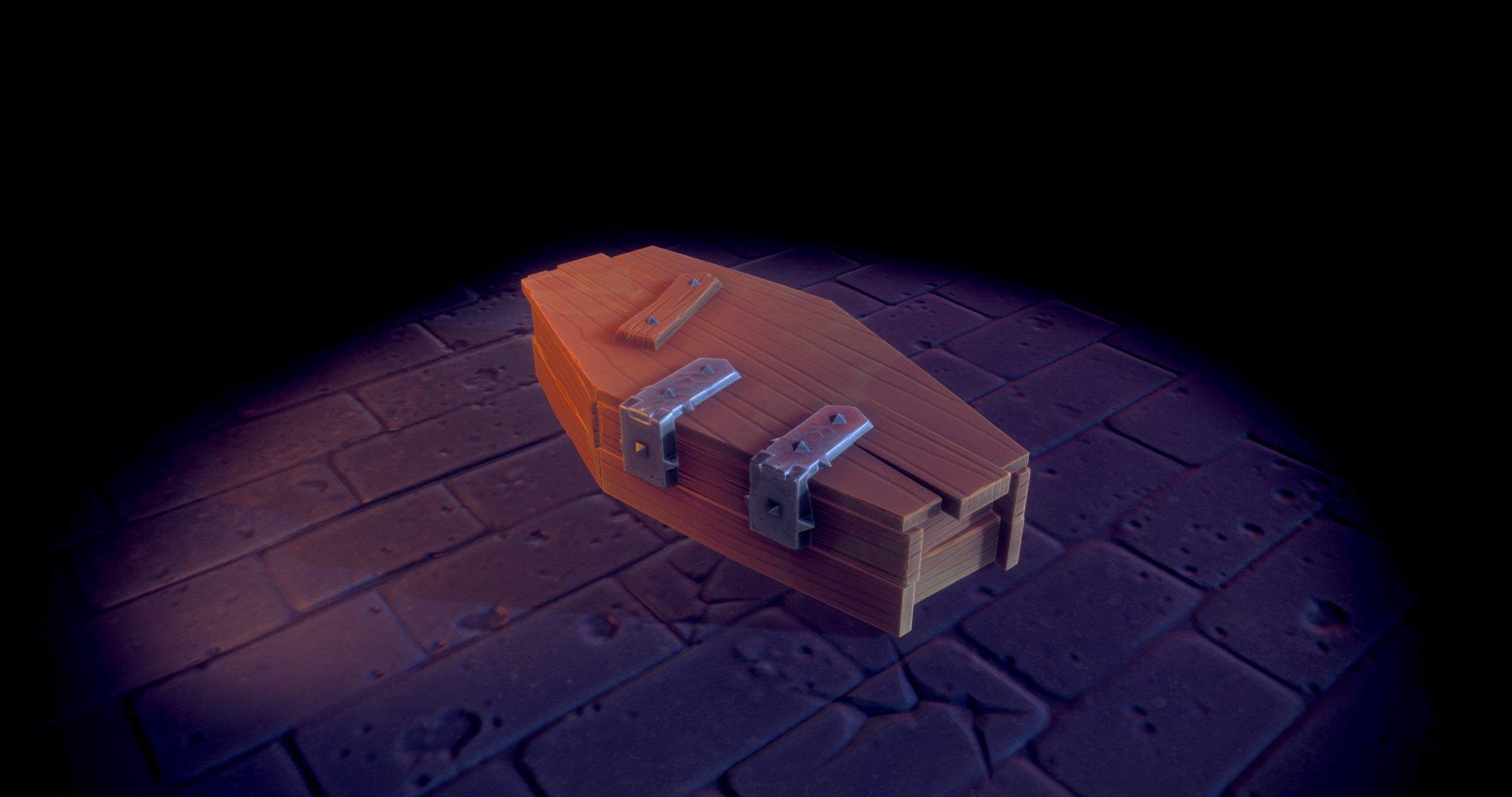 Stylized Coffin Low-poly 3D model_9