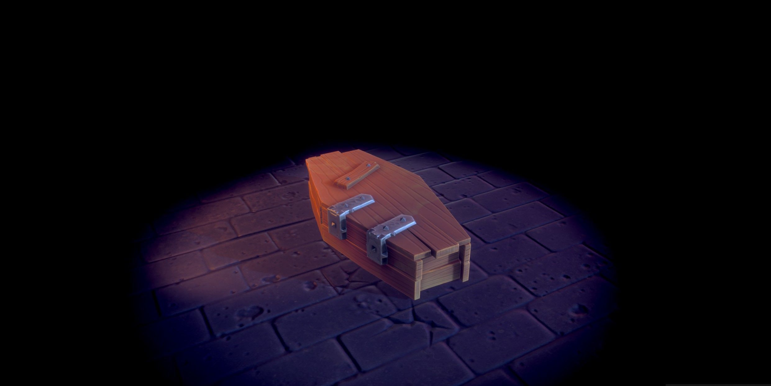 Stylized Coffin Low-poly 3D model_7