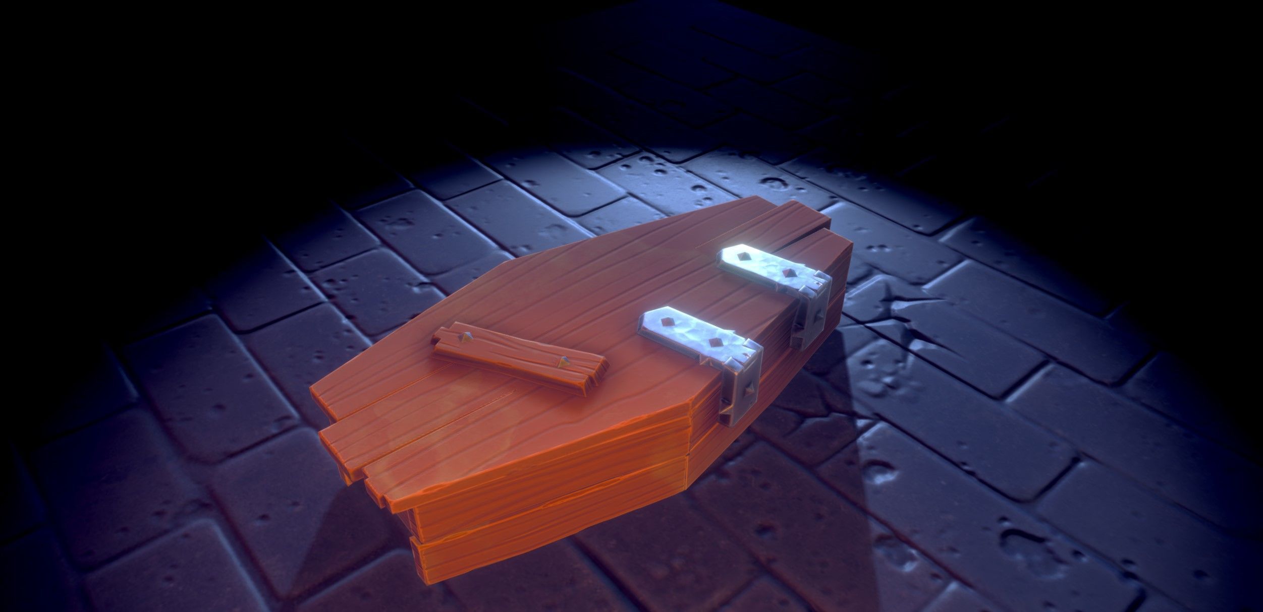 Stylized Coffin Low-poly 3D model_11