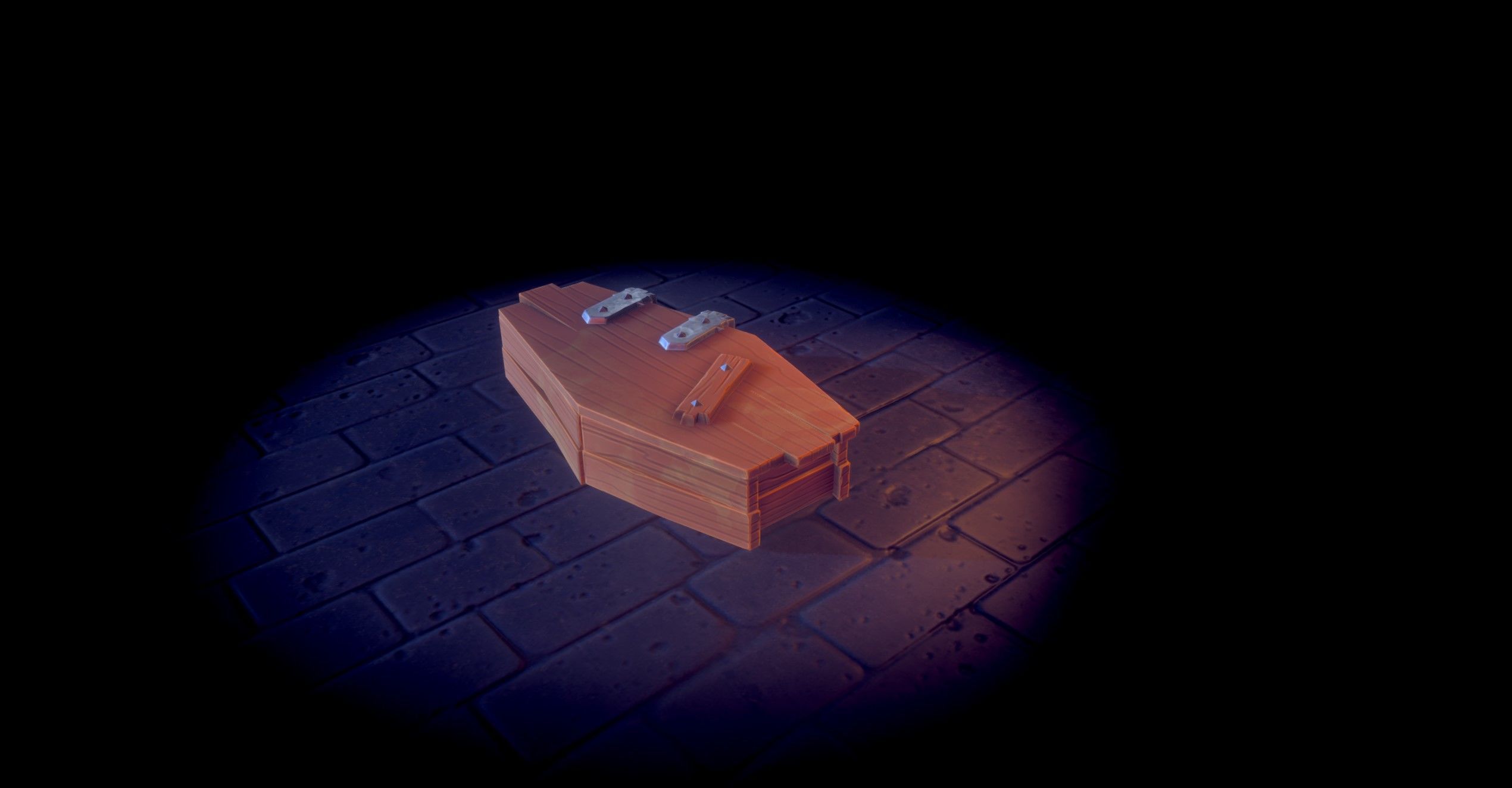 Stylized Coffin Low-poly 3D model_2