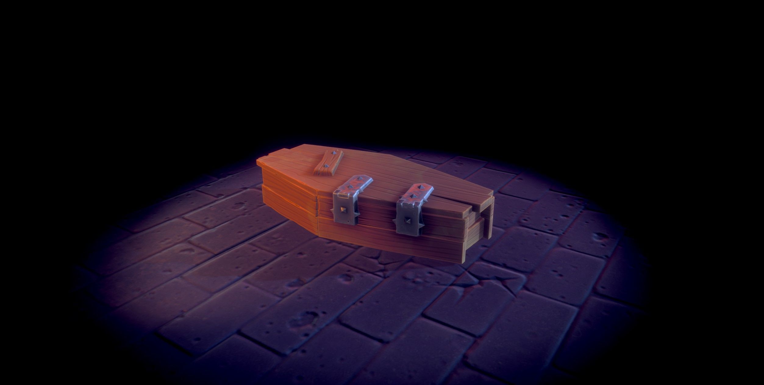 Stylized Coffin Low-poly 3D model_4