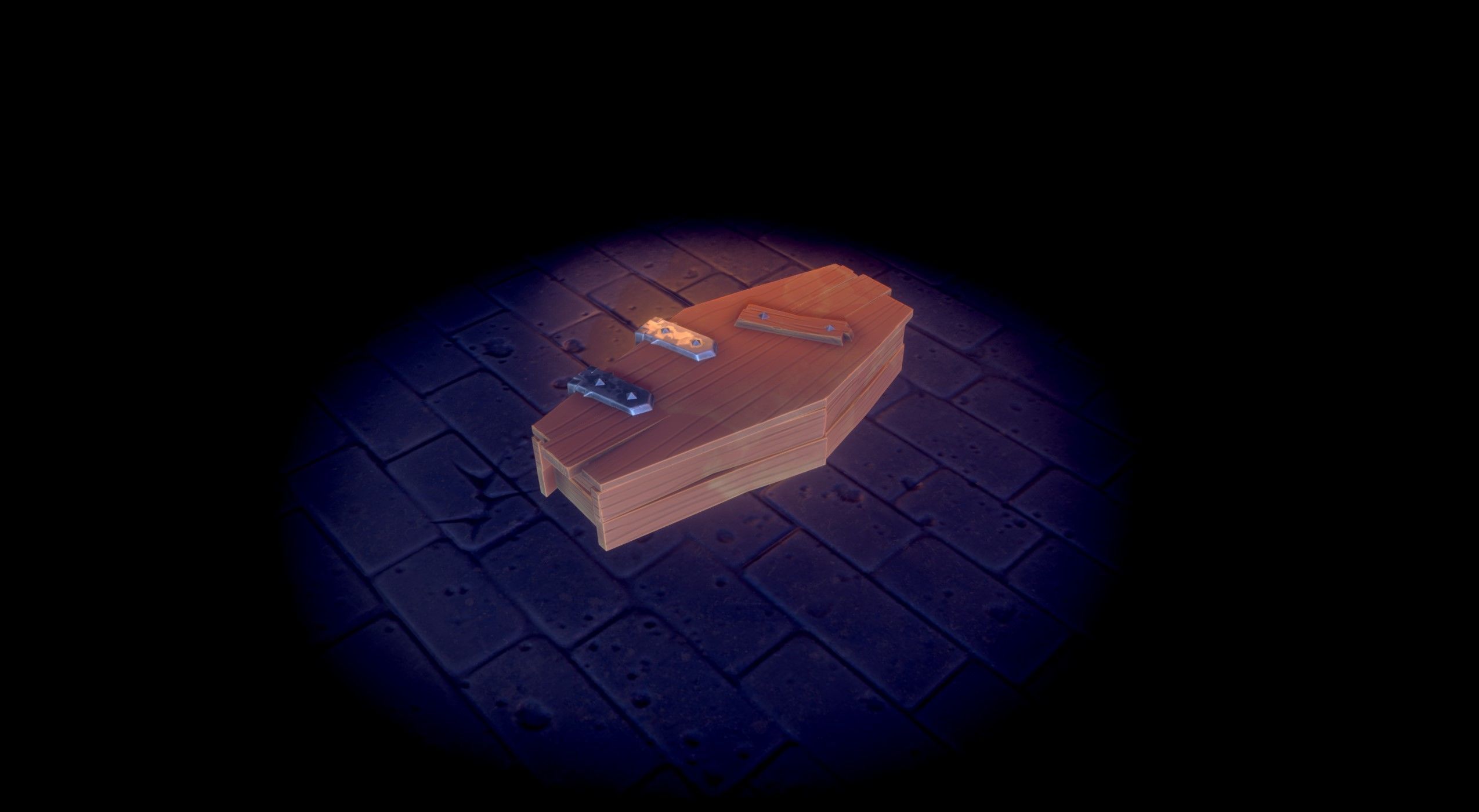 Stylized Coffin Low-poly 3D model_1
