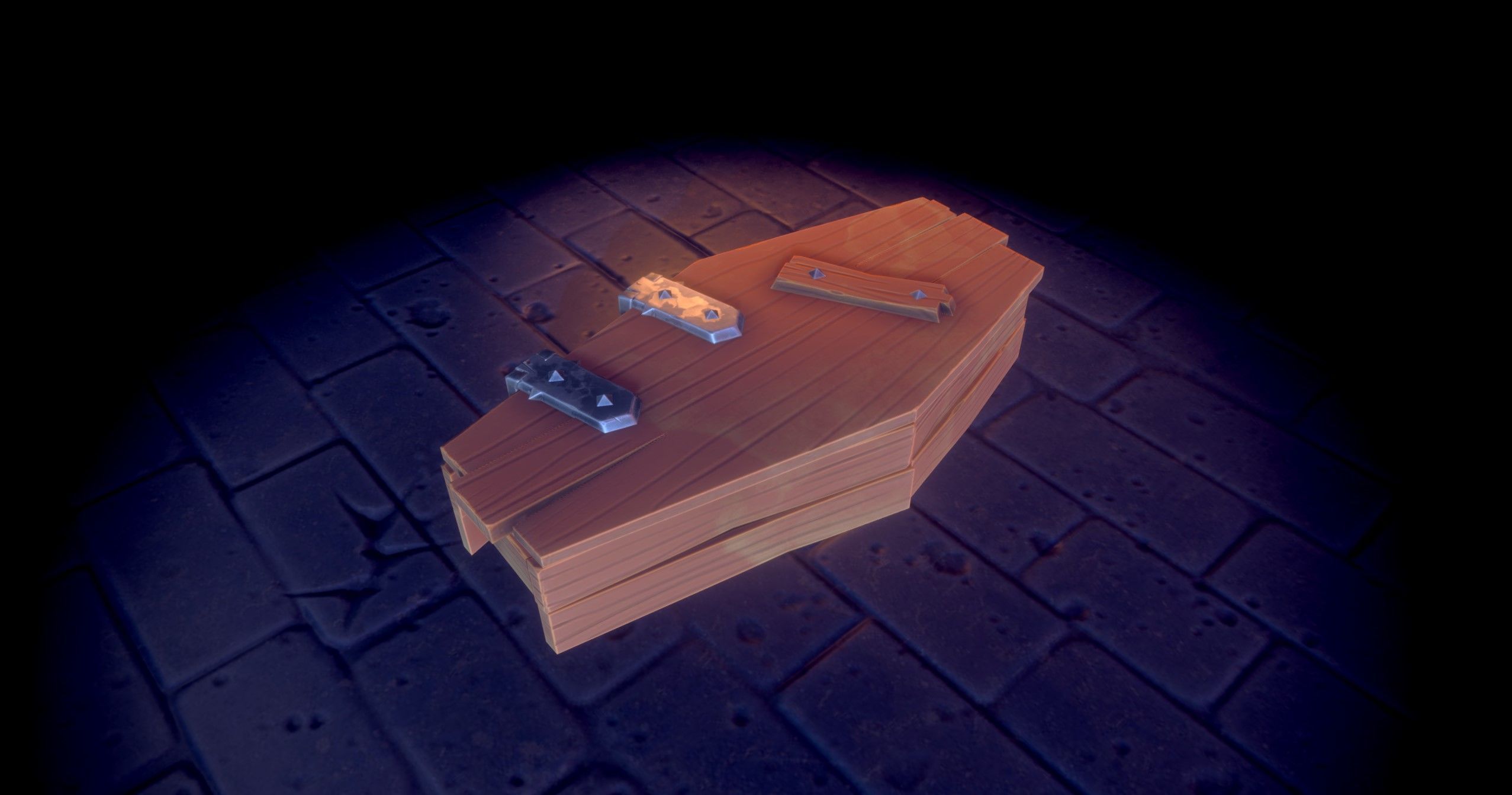 Stylized Coffin Low-poly 3D model_10
