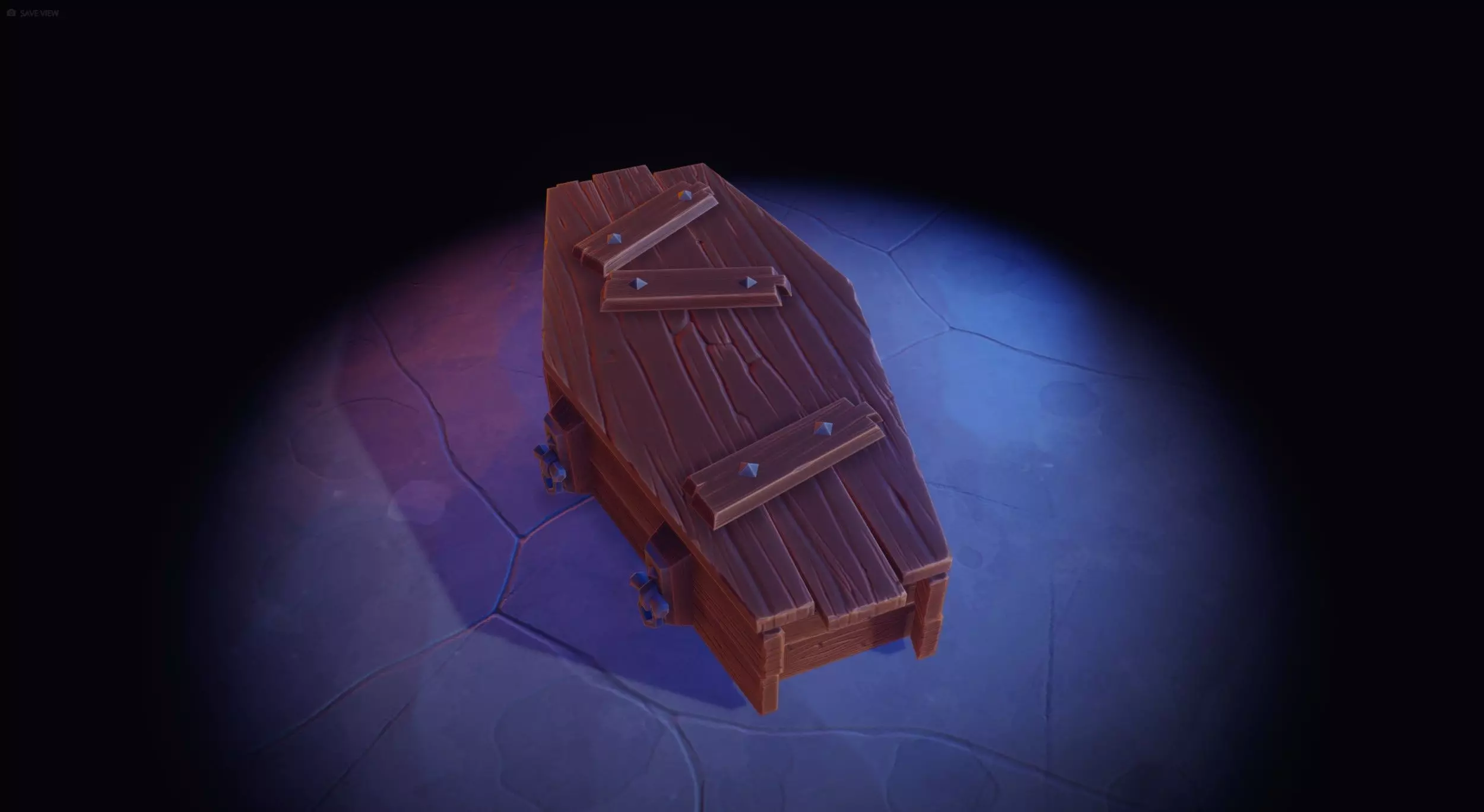 Stylized Coffin Low-poly 3D model_0
