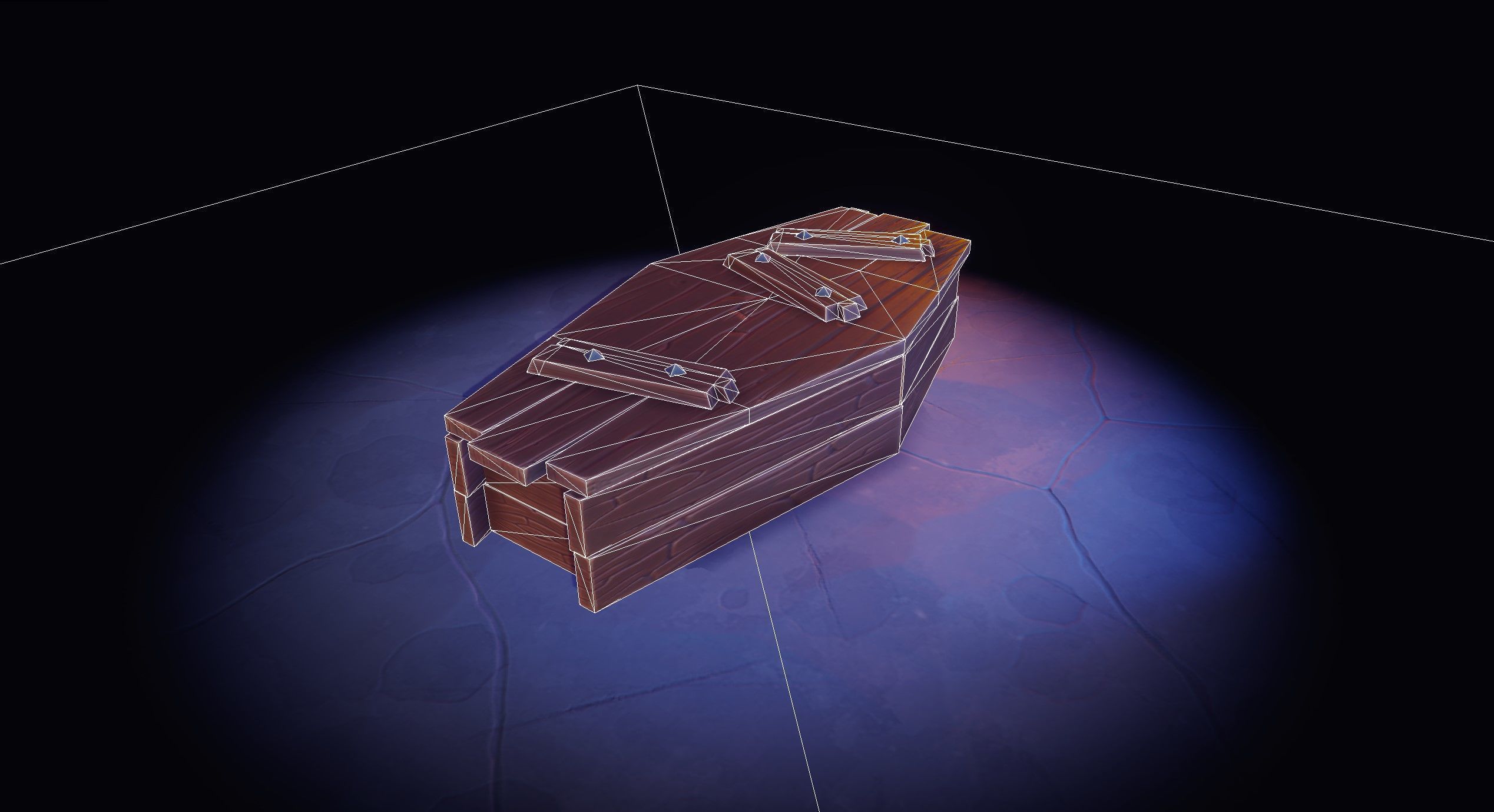 Stylized Coffin Low-poly 3D model_6