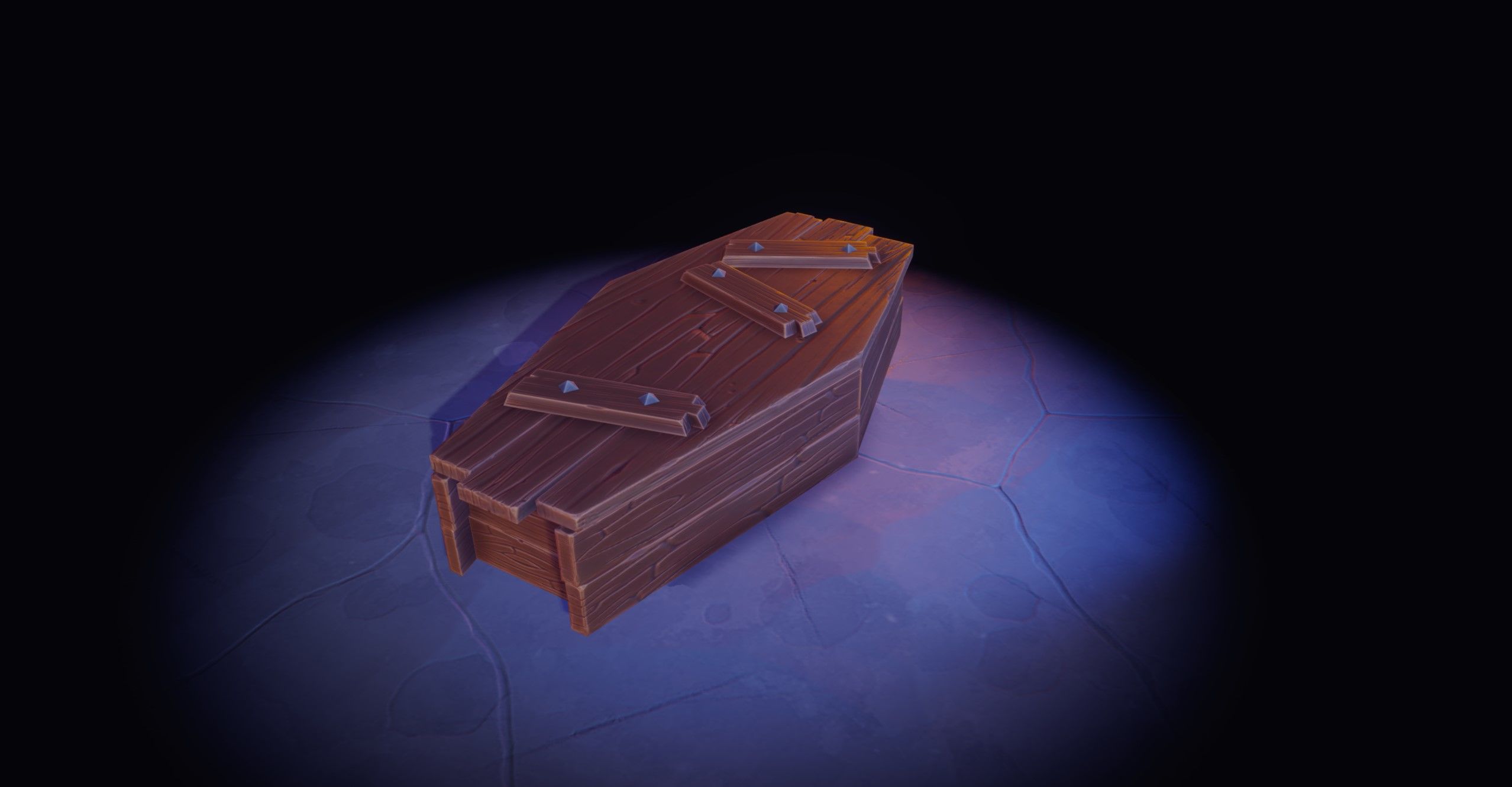 Stylized Coffin Low-poly 3D model_2