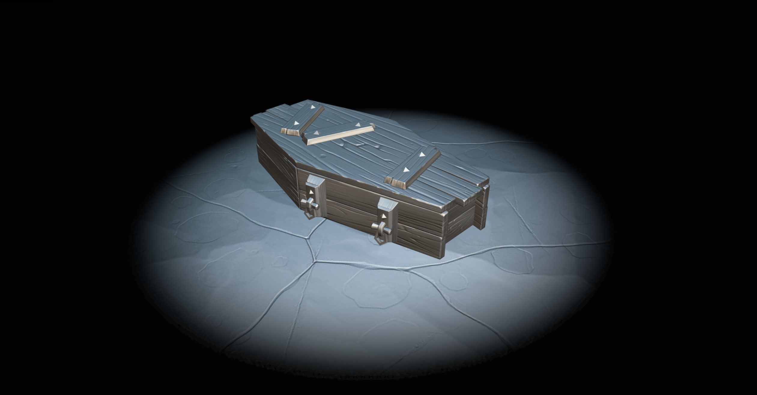 Stylized Coffin Low-poly 3D model_8