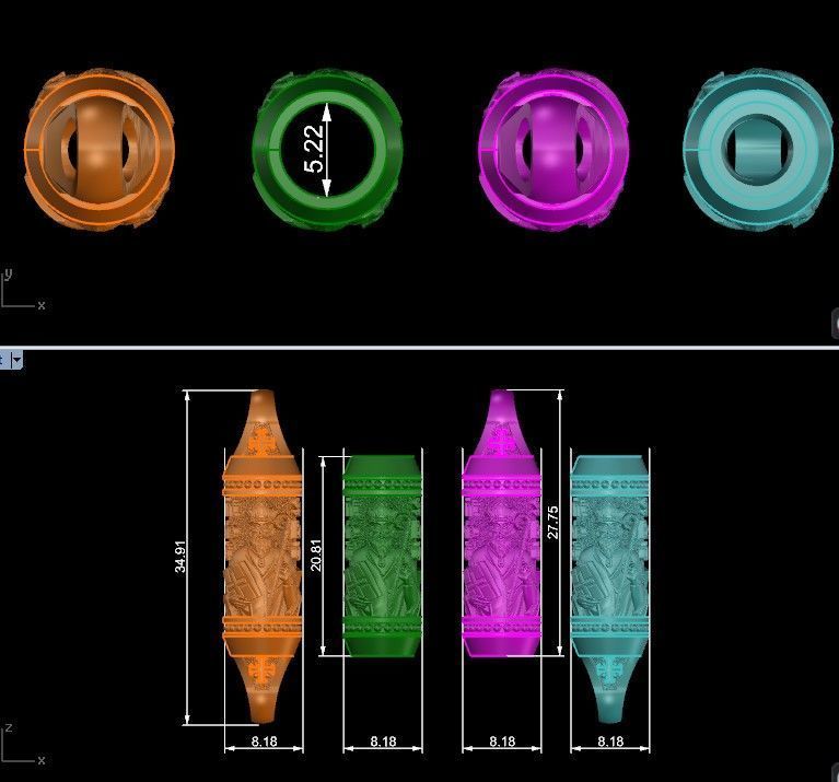 Charm bead spacer rope Saint Benedict 3D print model_10