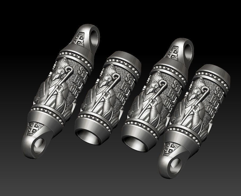 Charm bead spacer rope Saint Benedict 3D print model_9