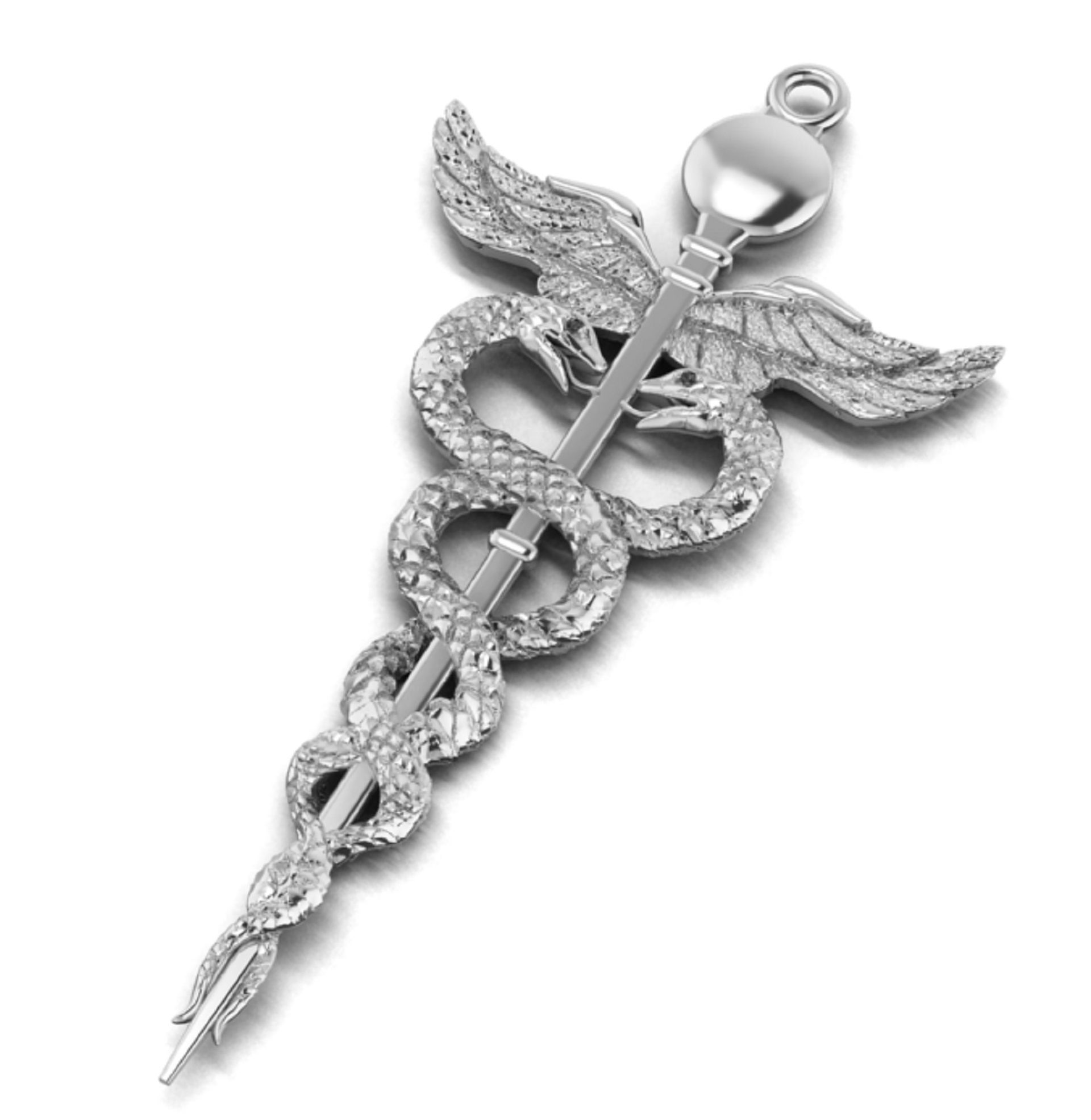 pendant caduceus 3D print model_2