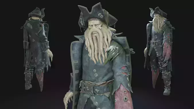 Davy Jones Low Poly Low-poly 3D model