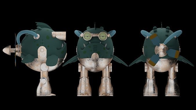 Piranha Prototype The Cybernetic Swim Low-poly 3D model