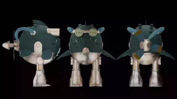 Piranha Prototype The Cybernetic Swim Low-poly 3D model