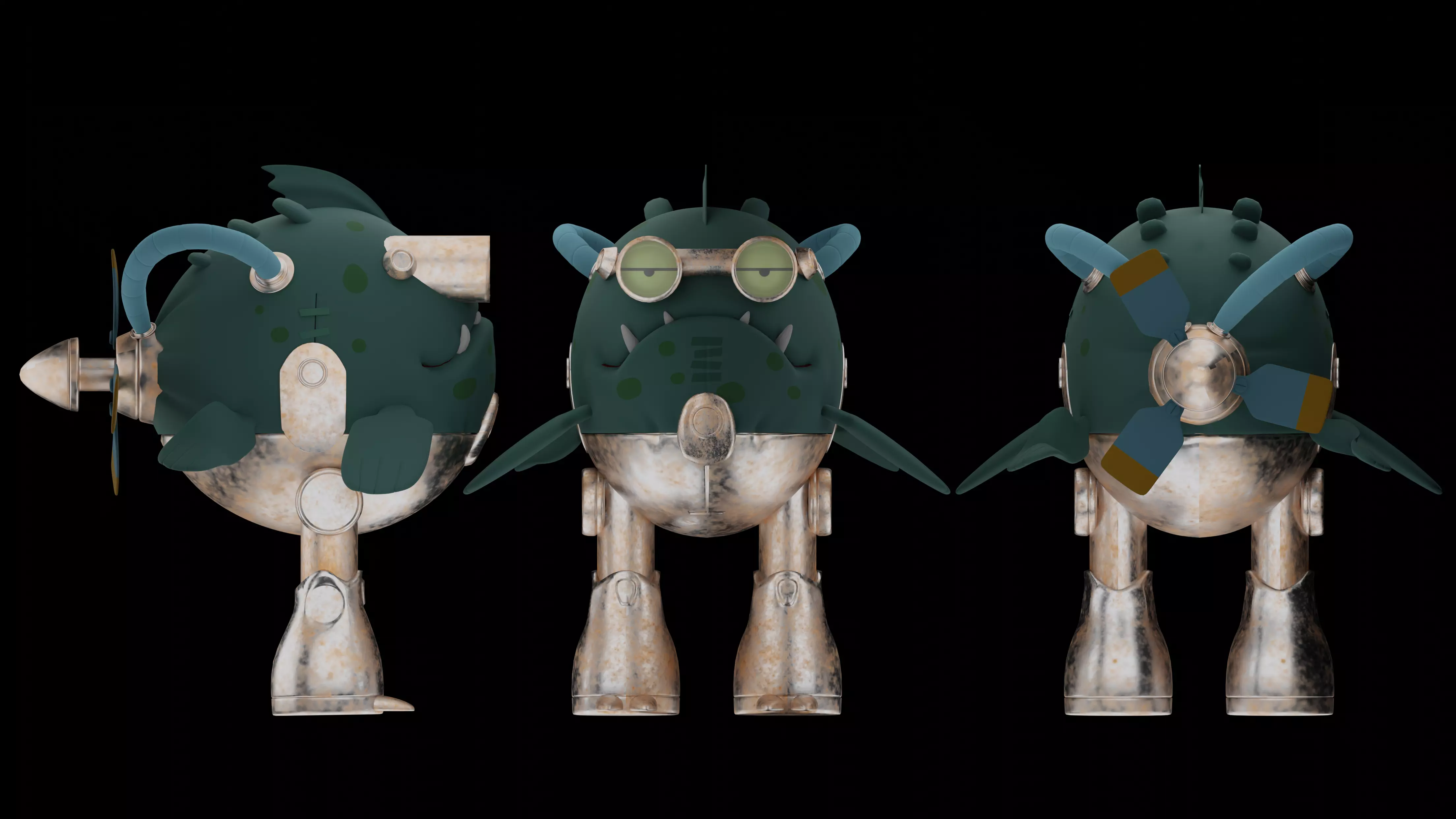 Piranha Prototype The Cybernetic Swim Low-poly 3D model_0