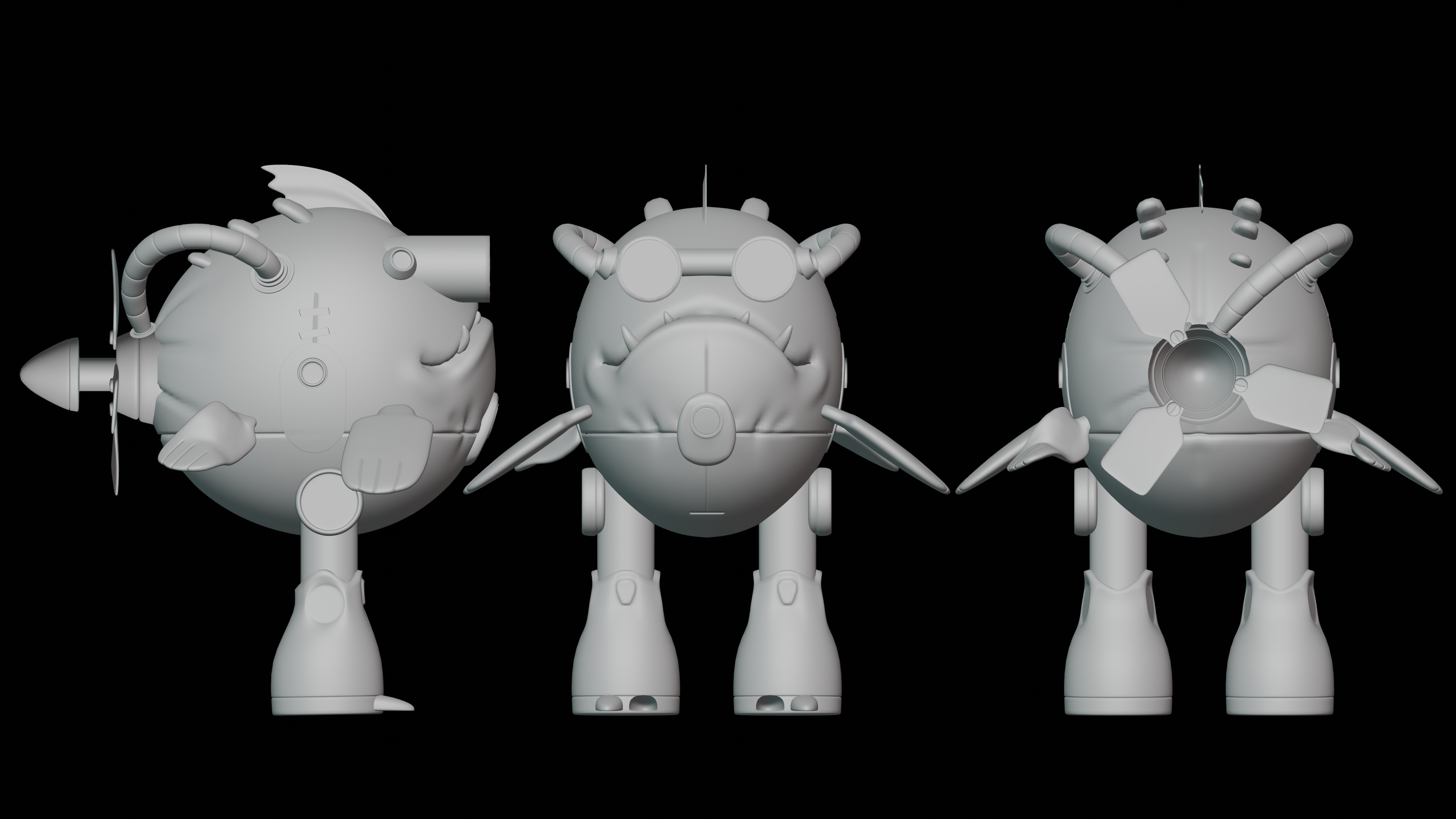 Piranha Prototype The Cybernetic Swim Low-poly 3D model_2